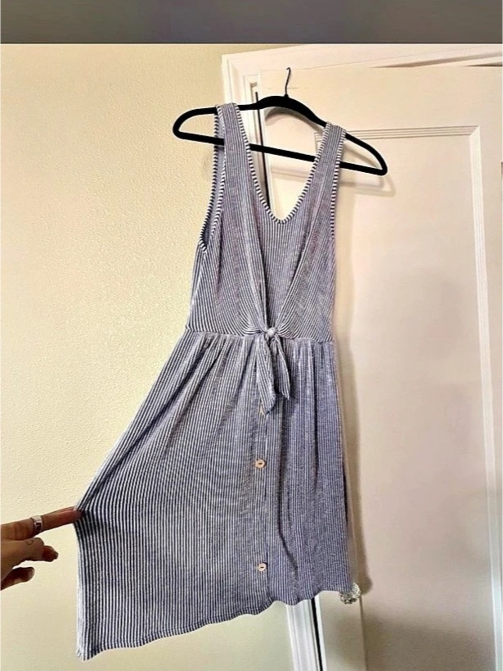 Blue & White Striped Mini Dress